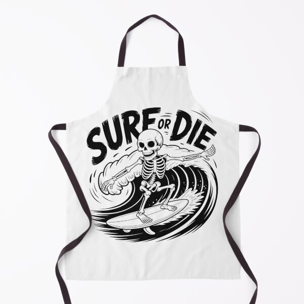 Item preview, Surf or Die – Skeleton Surfer on Stylized Wave with Bold Motto designed and sold by teevoxx.
