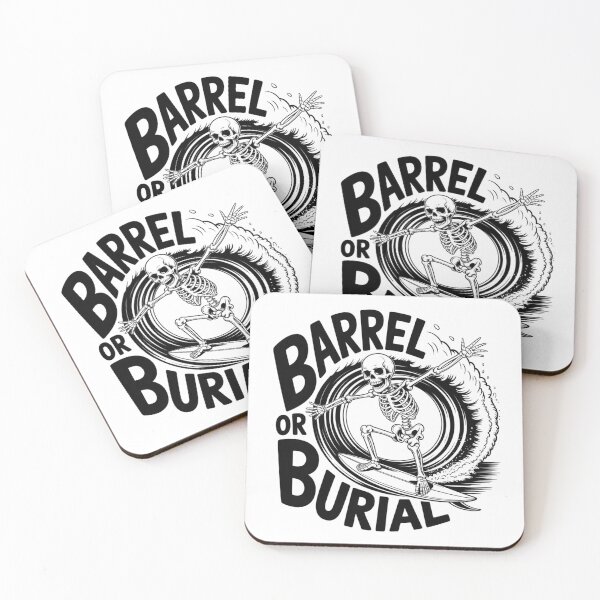 Item preview, Barrel or Burial – Skeleton Surfer in Motion with High-Stakes Motto designed and sold by teevoxx.