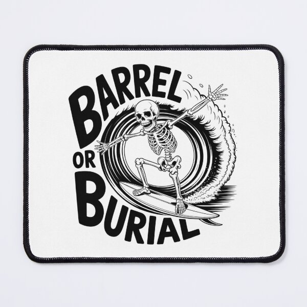 Item preview, Barrel or Burial – Skeleton Surfer in Motion with High-Stakes Motto designed and sold by teevoxx.