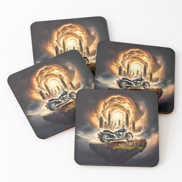 Item preview, City and motorcycle on a floating earth designed and sold by Marcu Ioachim.