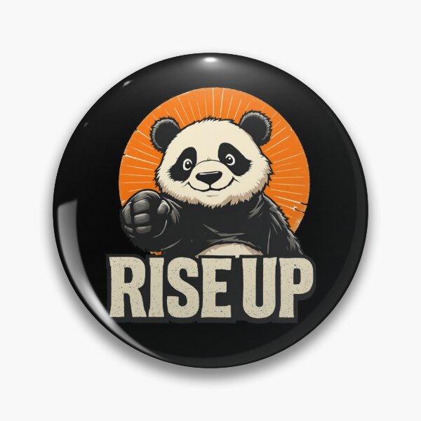 Item preview, Rise Up – Determined Panda with Sunrise Burst & Bold Message designed and sold by teevoxx.