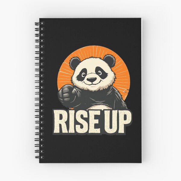 Item preview, Rise Up – Determined Panda with Sunrise Burst & Bold Message designed and sold by teevoxx.