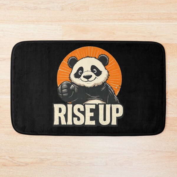 Item preview, Rise Up – Determined Panda with Sunrise Burst & Bold Message designed and sold by teevoxx.