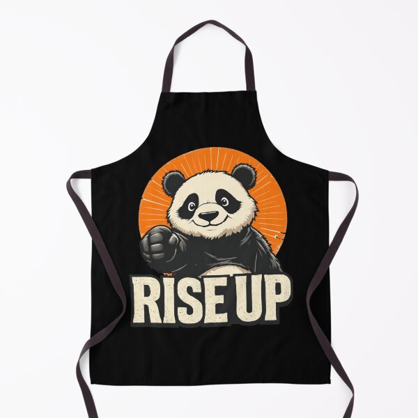 Item preview, Rise Up – Determined Panda with Sunrise Burst & Bold Message designed and sold by teevoxx.