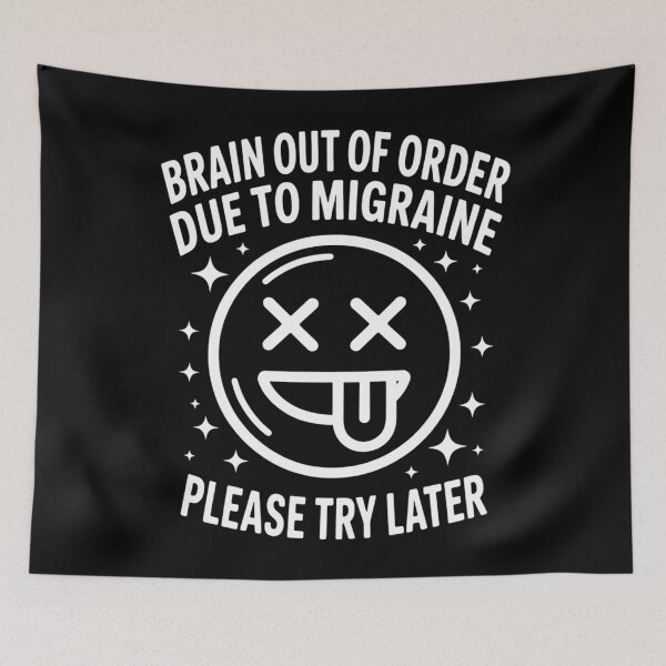 Aperçu de l'œuvre Humour sur la migraine Sensibilisation à la migraine créée et vendue par CookWorldLaughs.
