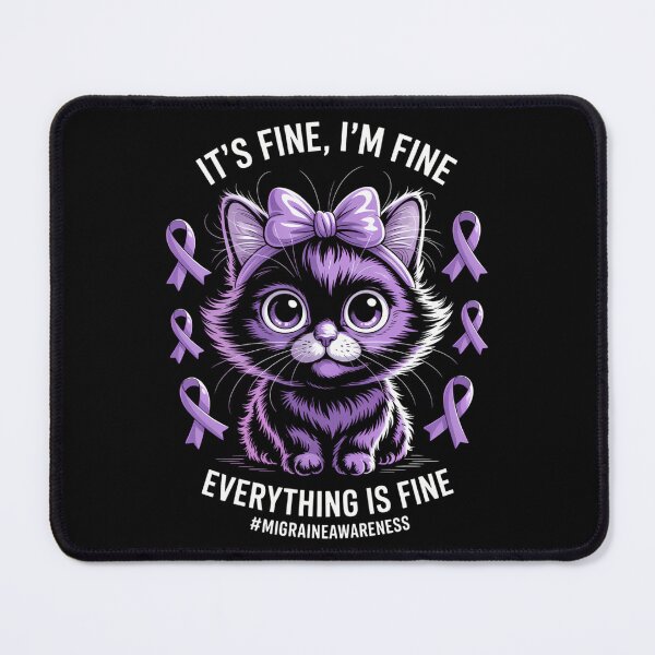 Item preview, Motivational Migraine Awareness Cat Funny Chronic Headache designed and sold by CookWorldLaughs.