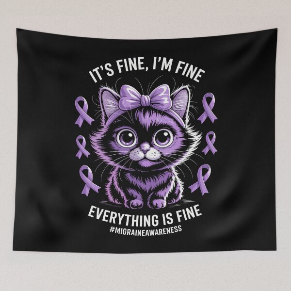 Item preview, Motivational Migraine Awareness Cat Funny Chronic Headache designed and sold by CookWorldLaughs.