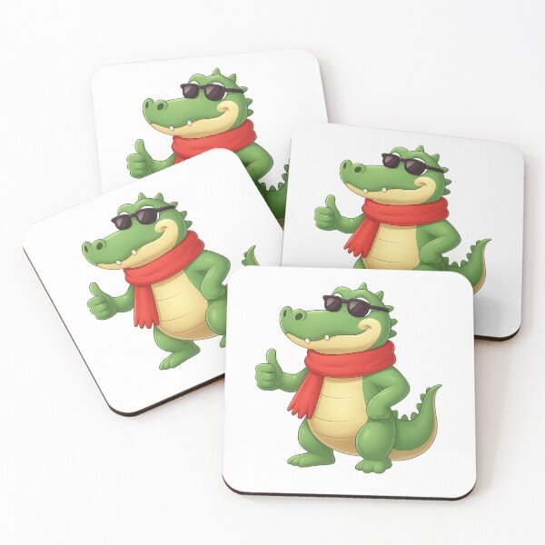 Item preview, Cool Crocodile Cartoon with Red Scarf and Sunglasses designed and sold by E-SarnEdge.