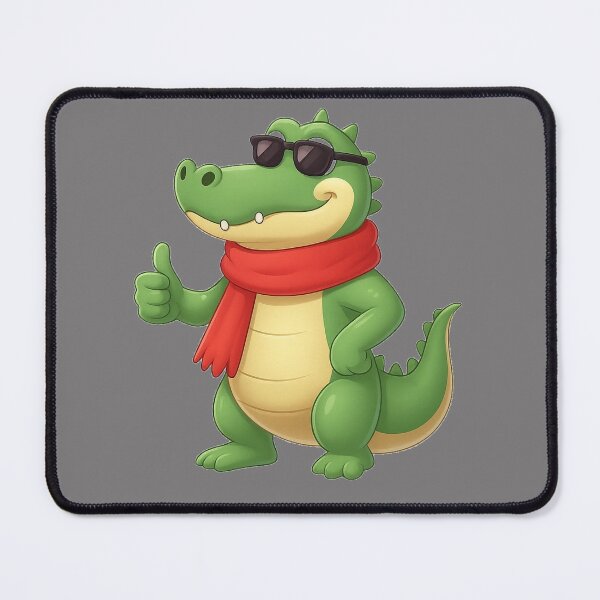 Item preview, Cool Crocodile Cartoon with Red Scarf and Sunglasses designed and sold by E-SarnEdge.