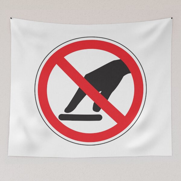 Item preview, No Touching Sign, Circular Signage for Safety and Risk Prevention designed and sold by Panneaux et signalisations - NPOITEVIN.