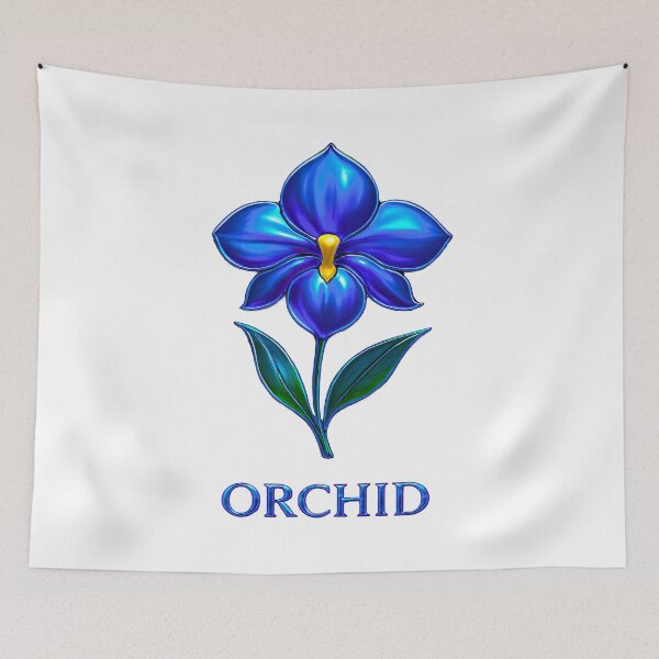 Item preview, Shiny Blue Orchid with Text designed and sold by AD-Digital-Art.