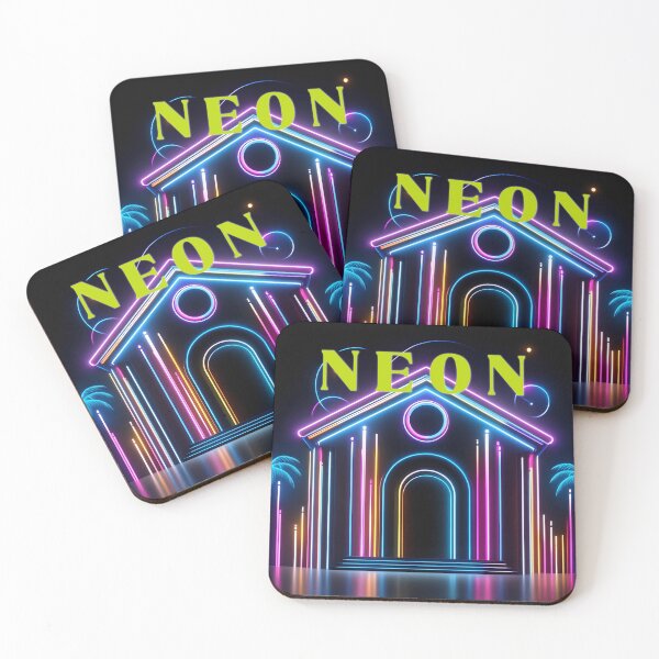 Item preview, Neon Retro House – Vaporwave Palm Trees and Cyberpunk Glow Art designed and sold by K@raksnalee.