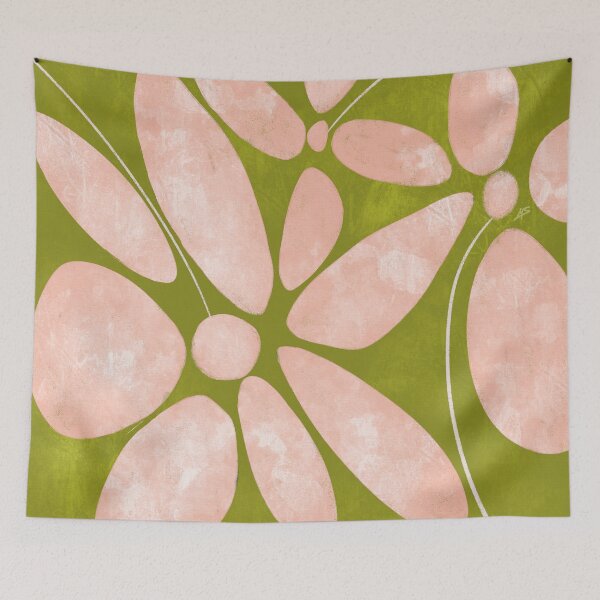 Item preview, Large Flowers | Peach & Green designed and sold by Menega  Sabidussi.