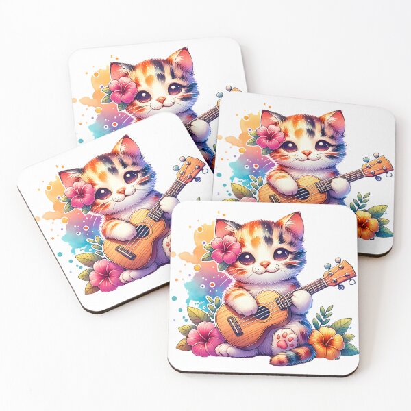 Item preview, Cute kitten with a guitar. designed and sold by Valentinian.