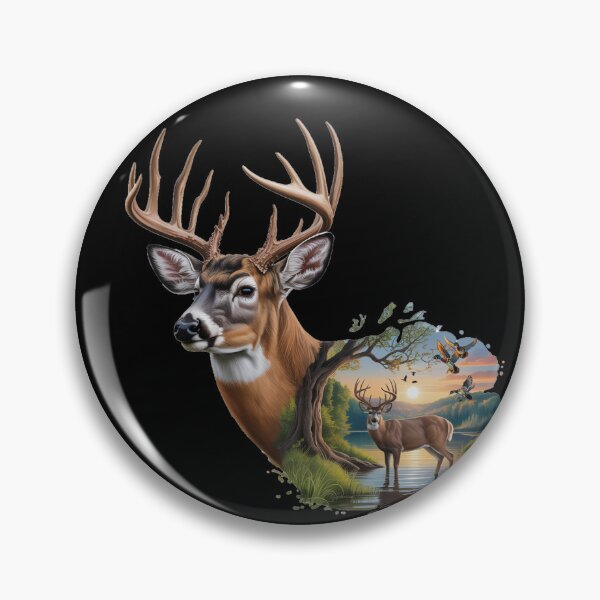 Item preview, Whitetail Trophy Buck with Wood Duck Sunrise designed and sold by LifeCrush.