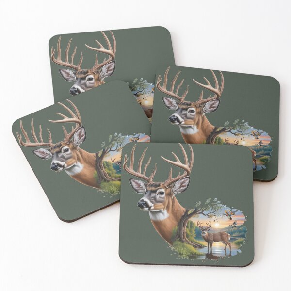 Item preview, Whitetail Trophy Buck with Wood Duck Sunrise designed and sold by LifeCrush.