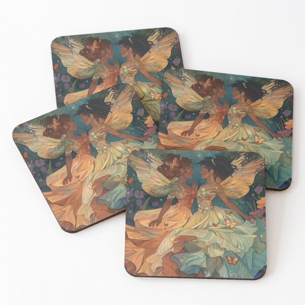 Item preview, Twilight Dance – Two Black Fairies in Bloom designed and sold by okluvyoubye.