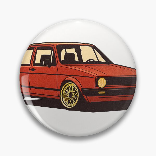Item preview, Retro Golf Mk1-Inspired Stanced Hatchback with Classic Mesh Wheels – Badge-Free Artwork designed and sold by fjurcev.