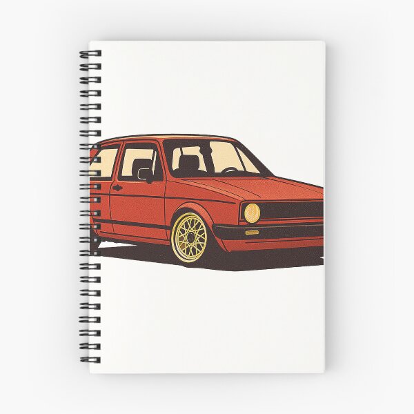 Item preview, Retro Golf Mk1-Inspired Stanced Hatchback with Classic Mesh Wheels – Badge-Free Artwork designed and sold by fjurcev.