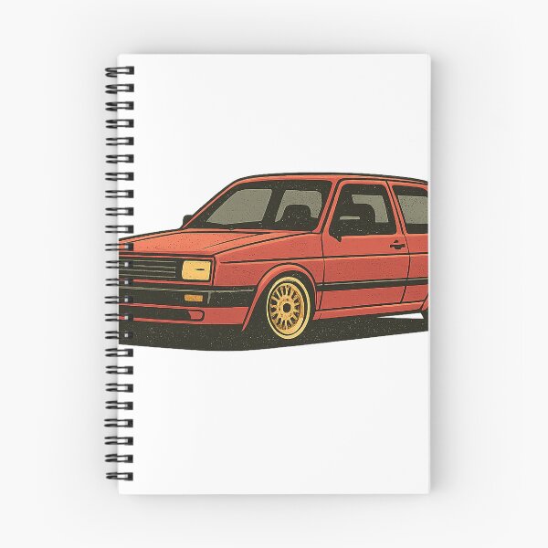 Item preview, Retro Golf Mk2-Inspired Stanced Hatchback with Classic Mesh Wheels – Badge-Free Artwork designed and sold by fjurcev.