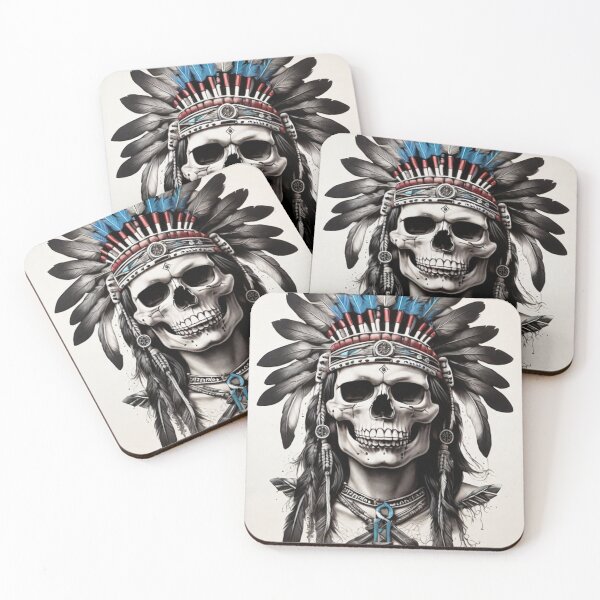 Item preview, Tribal Legacy – Skull with Headdress and Crossed Arrows designed and sold by CracStudio.