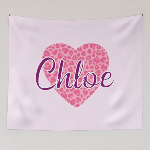 Item preview, Chloe Name Leopard Pink Heart  designed and sold by Jeallan Designs.