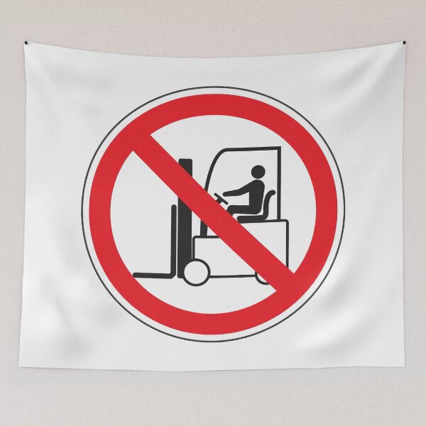 Item preview, Prohibition Sign for Self-Propelled Forklifts, Circular Signage for Safety and Regulation of Work Areas designed and sold by Panneaux et signalisations - NPOITEVIN.