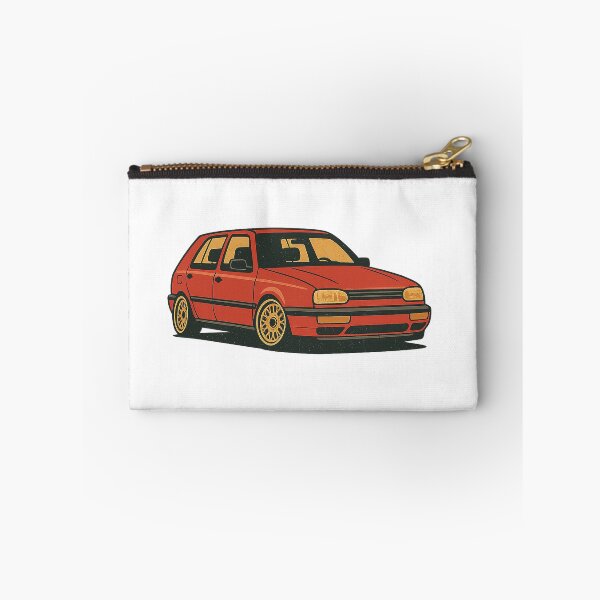 Item preview, Retro Golf Mk3-Inspired Stanced Hatchback with Classic Mesh Wheels – Badge-Free Artwork designed and sold by fjurcev.
