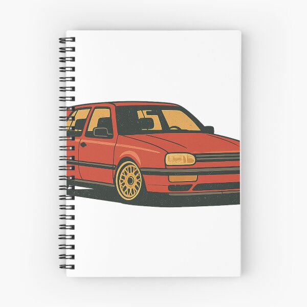 Item preview, Retro Golf Mk3-Inspired Stanced Hatchback with Classic Mesh Wheels – Badge-Free Artwork designed and sold by fjurcev.