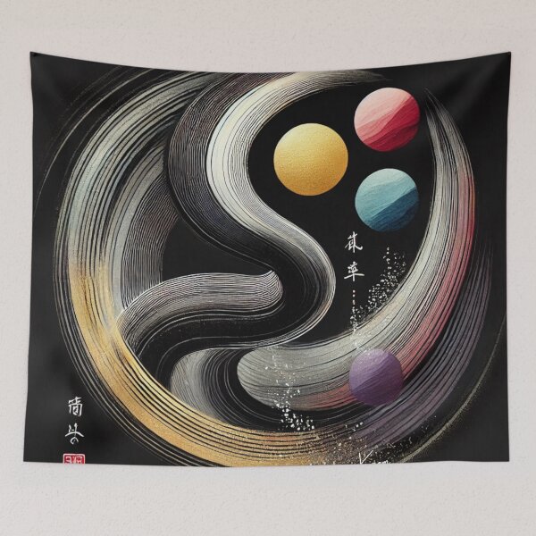 Item preview, “Cosmic Yin and Yang – Harmony of the Elements” designed and sold by Zenlines by Ralf Gradl.