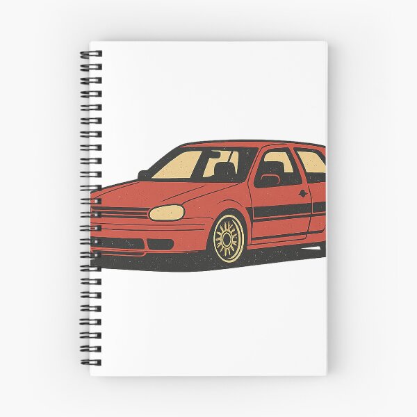 Item preview, Retro Golf Mk4 GTI-Inspired Stanced Hatchback with Classic Mesh Wheels – Badge-Free Artwork designed and sold by fjurcev.