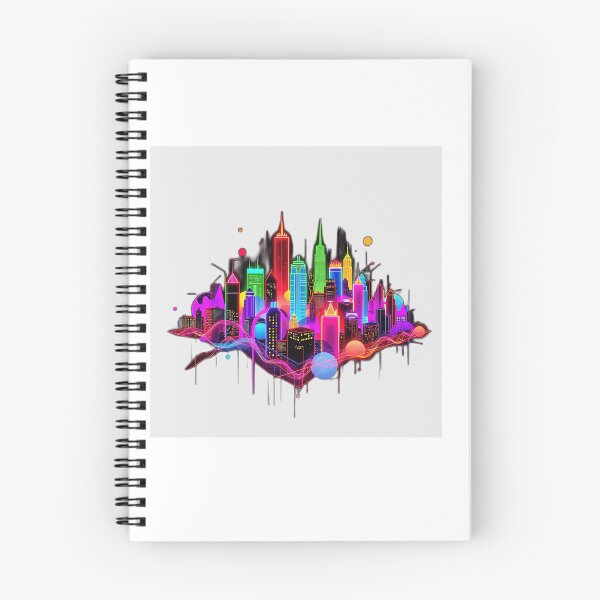 Item preview, Vibrant Cityscape in Neon Colors designed and sold by sharon1210.