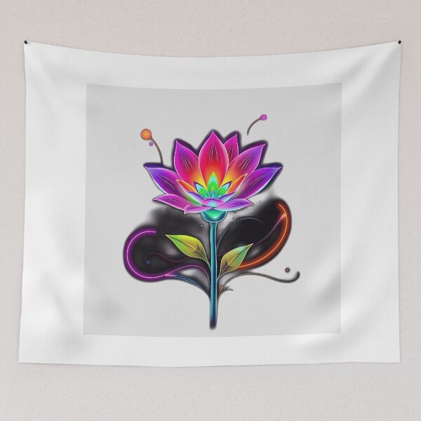 Item preview, Vibrant Flower with Neon Outlines designed and sold by sharon1210.