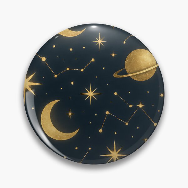 Item preview, Golden Celestial Dreams – Stars, Moons, Planets & Constellations Pattern designed and sold by Pride-Casuals.
