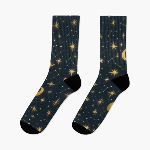 Item preview, Golden Celestial Dreams – Stars, Moons, Planets & Constellations Pattern designed and sold by Pride-Casuals.