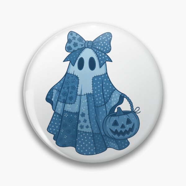 Item preview, Blue Denim Patchwork Ghost designed and sold by Clinomania Art.
