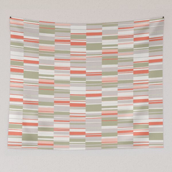 Item preview, Mosaic Rectangles in Coral, Sage, Blush, Cream and Gray designed and sold by Menega Sabidussi.