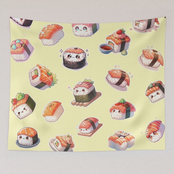 Item preview, Kawaii Sushi Manga Anime – Cute Chibi Japanese Food designed and sold by Sugar Wisdom .