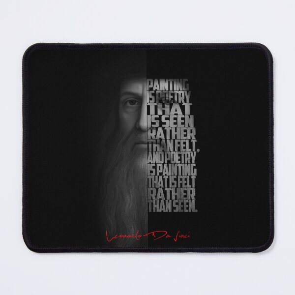 Item preview, Leonardo da Vinci – Monochrome Portrait Typography Artwork designed and sold by Enea Kelo.