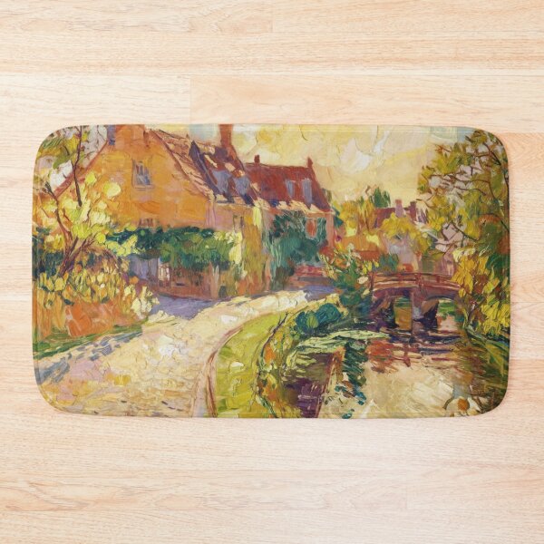 Item preview, Golden Afternoon by the Canal – French Countryside Impressionist Landscape designed and sold by CARRAANN.