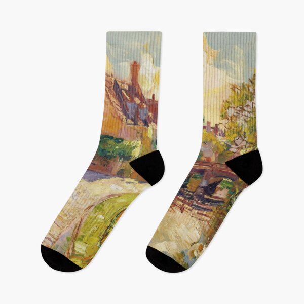 Item preview, Golden Afternoon by the Canal – French Countryside Impressionist Landscape designed and sold by CARRAANN.