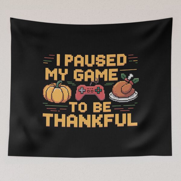 Item preview, Paused My Game Thankful Video Gamer Boys Thanksgiving designed and sold by DoorwayThreads.