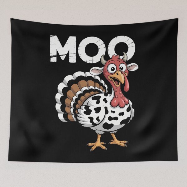 Item preview, Thanksgiving Moo Turkey Cow Funny Fall Farm designed and sold by DoorwayThreads.