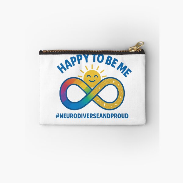 Item preview, Neurodiverse: proud and happy to be me (blue text) designed and sold by AstralMedia.