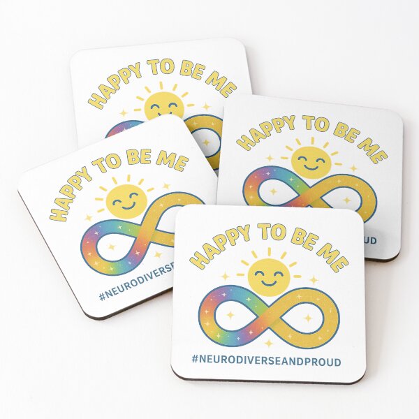 Item preview, Neurodiverse: proud and happy to be me (yellow text) designed and sold by AstralMedia.