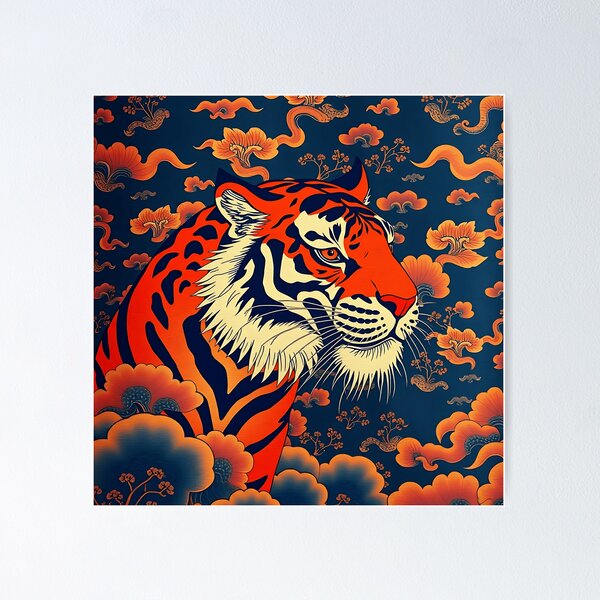 Item preview, Cloud Motif Tiger Artwork designed and sold by sharon1210.