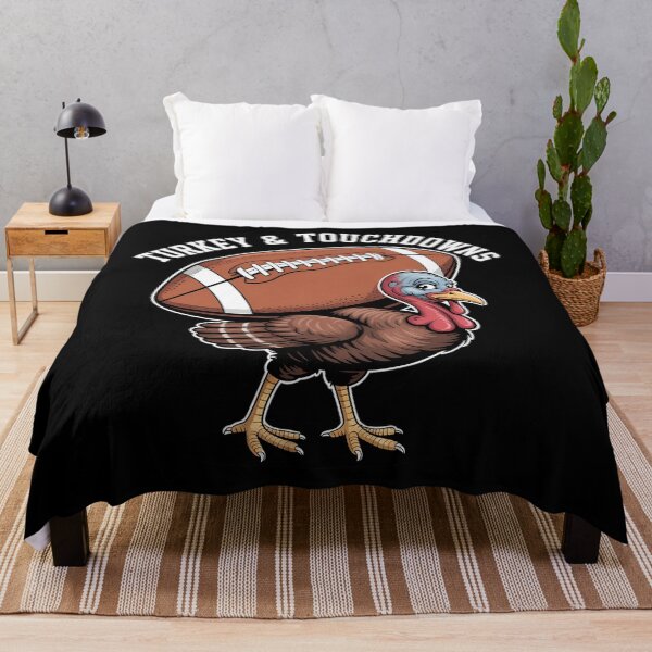 Item preview, Turkey and Touchdowns Funny Thanksgiving Football designed and sold by DoorwayThreads.