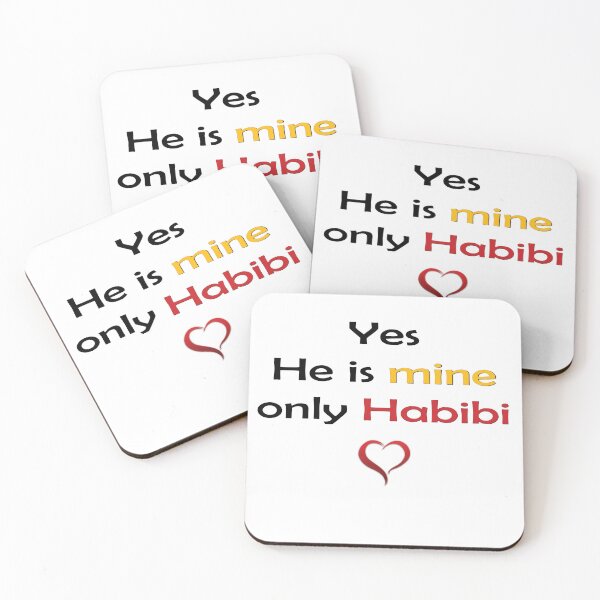 Item preview, Yes He Is Mine Only Habibi – Romantic Design with Red Heart designed and sold by ArtVibeDesign.