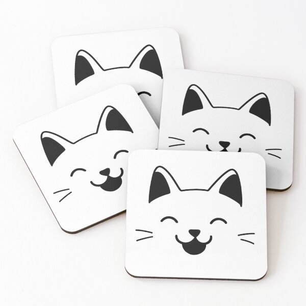 Item preview, Minimalist Cute Cat Face – Happy Kawaii Line Art designed and sold by Little KAIJU.