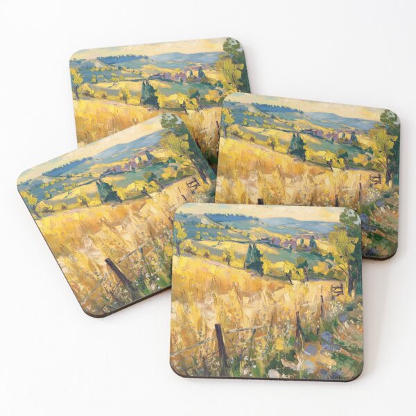 Item preview, Golden Hills in Summer – French Countryside Impressionist Landscape designed and sold by CARRAANN.